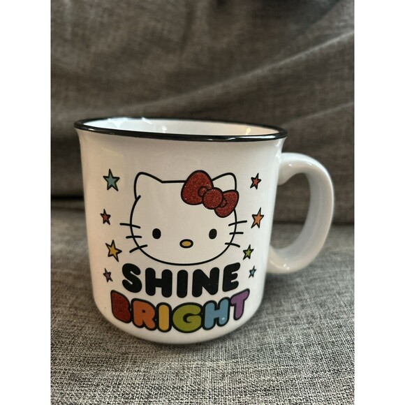 Silver Buffalo Sanrio Hello Kitty Ceramic Coffee Mug Shine Bright 20oz - Picture 1 of 6